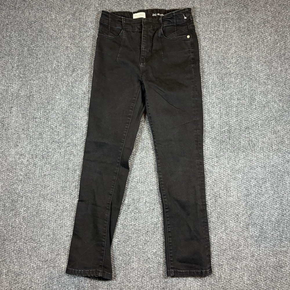 Pilcro at Anthropologie The Coated Wanderer Relaxed Jeans‎ Black Sz 26